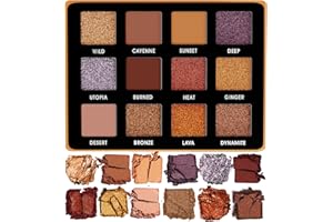 LAMORA Palette Ombretti Bronzo Smokey Oro - 12 Colori Brillanti e Opachi Altamente Pigmentati per Trucchi Makeup Occhi Bronzo Nude - Palette Ombretti Professionali Formato Viaggio Con Specchio