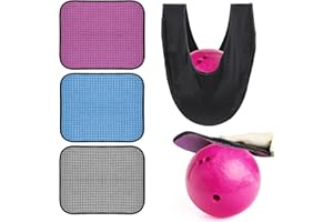CANIPHA 3Pcs Bowling Ball Towel with 1 Bowling Bag, Microfiber Bowling Shammy Pad with EZ Grip Dots, Bowling Towel Bowling Ball Shammy Bowling Cleaner Towel for Clean/Storage Bowling, Bowling Supplies