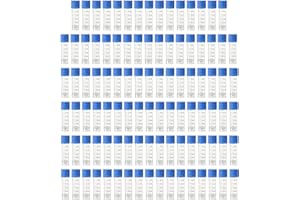 HUAZIZ Lot de 100 Bleu Tubes à Essai en Plastique 2 ML Gradué avec Bouchon à Vis pour Laboratoire, Cryotubes En Plastique Tubes Cryogéniques Gradués Tube à Échantillons
