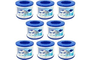Denkmsd Lot de 8 Filtre de Spa a Visser, Filtre pour Clever Spa, Cartouche Filtre à Vis pour Spa Gonflable Pas De Vis 60mm, Cartouche Filtre pour Spa, Filtre Spa lumix, Compatible pour Cosy Spa