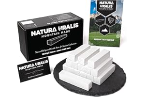 Natura Uralis Premium Belgorod Gesso Segato | 1000g di Barrette Di Gesso Bianco - Incredibile Croccantezza, Soddisfacente Consistenza Terrosa, Vellutata e Solida, Sensazione ASMR
