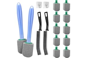 BMLIINGCHAU 16 Stück Bimsstein Toilette, Bimsstein Toilettenreiniger 10 Bimsstein Wc mit Griff, Hartborsten Eckenreinigungsbürste 2 Stück Hartnäckiger Kalk im WC & Urinstein für Bad Toilette Küche Tiefe Flecken