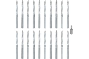 QIWUHAI 20 szt. śrub trzpieniowych M8 Torx, śruby z podwójnym gwintem, wkręty do drewna, dwustronne śruby kołkowe, metryczne zamknięcie bez łba montaż na ścianie, z bitem Torx - M8 x 100 mm (M8 x 100 mm)