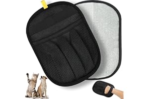 Keyoung Lot de 2 gants d'épilation réutilisables pour chats et chiens - Épilateur électrostatique épais pour poils d'animaux - Aimant pour petits et grands chiens