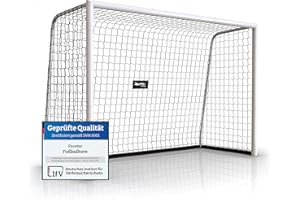 ‎RACETEX Racetex Fussballtore für Garten Kinder und Erwachsene [ENORM ROBUST] - Fußballtor Kinder mit Stabiler Stahlrahmen Front - Fußballtore inkl. Edelstahl Erdanker - Das Tor für den Garten