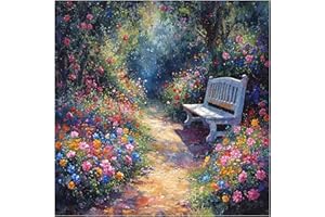 Miquans Art Peinture Par Numéros Pour Adulte,Paysage DIY Peinture Acrylique Pour Adultes Enfants Débutants Facile Sur Toile (40×40 cm) avec Peintures et Pinceaux，Fleur