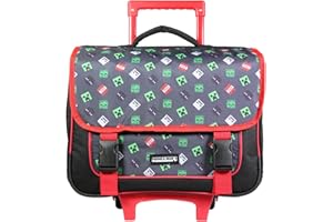 Bagtrotter Cartable à roulettes 38 cm Minecraft Noir