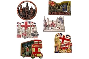A1 GIFTS Imán de metal para nevera con diseño de Londres, 6 unidades