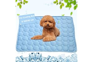 Pejoye Kühlmatte Hund & Katzen EIS Silber Hunde Kühlmatte Zerstreut Wärme von Ihrem Haustier Halten Sie Sie in Der Warmen Sommerwetter Kühl