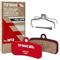 TOP BRAKE Plaquettes Frein Disque E-bike – Compatibles Shimano Deore, TRP Hylex, Tektro Orion – Longue Durée, Couleur Or, Pin Inclus
