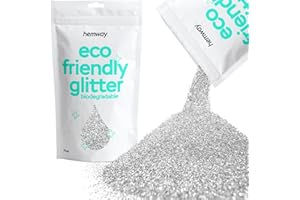 Hemway Eco Friendly Biodégradable Glitter 100 g / 3,5 oz cosmétique Bio Safe Étincelle végétalien pour le visage, fard à paupières, Craft - 1/64" 0.015" 0.4mm - Argent