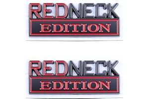 SGW 2 Stück Redneck Edition Emblem Auto LKW Ersatz für Universal Fahrzeug Auto LKW SUV (Schwarz Rot)