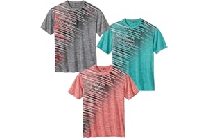 ATLAS FOR MEN - Zestaw 3 koszulek męskich z okrągłym dekoltem, krótkim rękawem, z graficznymi nadrukami. Koszulka bawełniana. Dostępne w dużych rozmiarach M do 5XL