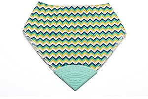 V&D HOME - Baby and Toddler Dribble Bib with Teether | 0-18 month Teething Bibs for Baby and Toddler | 100% BPA & Pthalate Free | Bandana bib with teether