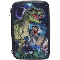 SUABO Federmäppchen Mit Dino-Motiv – 2 Stück, Mit Reißverschluss & Klarem Fenster | Für Ordner, Schule, Reise & Kosmetik