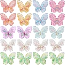 36 Toppe Con Ali Di Farfalla In Rilievo - Applique In Tessuto Con Glitter Per Cucito Fai Da Te - Foto 6