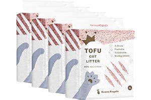 BEANS ROYALE Lot de 4 litières à Tofu pour Chat - Lavande - sans poussière - Contrôle des odeurs - Faible traçage - Légère (Peach 4 Pack 3mm)