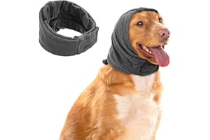 CIATBYYJ Hunde Gehörschutz, Verstellbare Ohrenschützer für Hunde, Atmungsaktiver Ohrenwärmer mit Geräuschreduzierung Dog Ear Wrap Angst Relief Hoodie-Design für Pflege/Kopf-Ohrschutz (Grau, S)