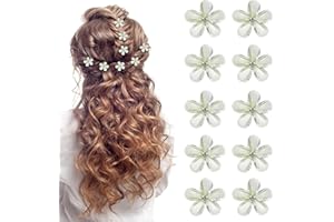 GIKPAX 10 Pieces Small Hair Clips Mini Flower Hair Clips Small Flower Clips Non-Slip Green for Girls and Women for Daily Life Party Wedding Hairstyle Accessories