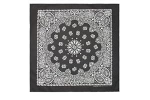 AW-Collection Schwarz Paisley Bandana - Original Made in USA, Biker, Motorrad, Country Line Dance