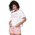 Amazon Brand - Symbol Women Cotton Regular Fit T-Shirt and Shorts Night Suit (Night Wear | Lounge Wear Set)