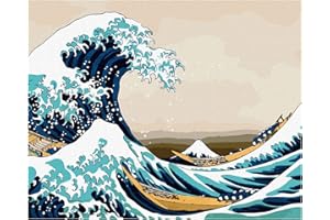 Kolorowanka z Liczbami 7 Artists Katsusika Hokusai Big Wave in Kanagawa 40x50 cm | Numer Rzutki | Malowanie Według Numeru Dla Dorosłych | Numer Sztuki | Maluj Według Numeru | Maluj Według Numerów