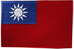ELLU Taiwan Flag Patch Iron On Sew On Embroidered Republic of China Embroidery Badge
