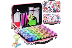 ARTDOT 5D Diamond Art Storage Boxes with 60 Slots, 101pcs Diamond Painting Accessories and Tools Kits with Pens for Adults(Butterfly Flower)