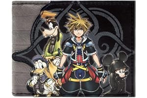 Kingdom Hearts Destiny is The Key Personnages Principaux Portefeuille Bi-Fold avec Porte-ID & Porte-Cartes, Gris