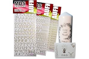 ‎MDS BRAND MDS Brand 1,5cm Buchstaben zum aufkleben einfach zum basteln und gestalten von Scrapbook & Karten, auch EIN Super Alternative zu wachsbuchstaben Kerzen 70 (Gold)