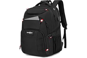 VANKEV Rucksack Herren, Extra Großer Laptop Rucksack 50L Schulrucksack Teenager Laptoptasche Arbeit Business Travel Anti Dieft College Damen Rucksack für Laptop 17 Zoll (Schwarz)