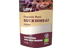 LOOV Organic Raw Buckwheat Flour, 1 kg, Gluten Free Flour, Not Heat-Treated, All Nutrients Preserved, Delicious Nutty Flavour, Organically Grown in Nordic Climate, Non-GMO