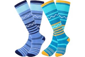 GIEMIT Skisocken Kinder 2 Paare 28-38 - Warme Wintersocken aus Merino Wolle | Thermosocken für Mädchen Junge | Thermo Funktionssocken