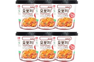 VMART Young Poong Yopokki HALAL Original Topokki Cup 140g | Instant Korean Rice Cakes Tteokbokki Snacks (Pack of 6)