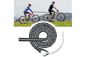 ‎BONNA 4m Abschleppseil Fahrrad Kinder, Kinder Elastizität Fahrrad Abschleppgurt für Tragfähigkeit 500 lb,Schwarz Fahrrad Bungee Abschleppseil mit Sicherheitsschnalle