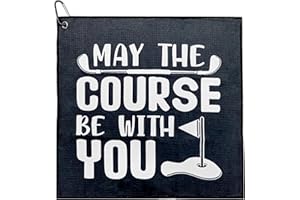 RUGBOL Toalla de Golf, Accesorios de Golf Toalla de Golf Toallas de Golf Personalizadas para Bolsas de Golf con Clip Regalos de Golf para Hombres Esposo Novio Papá (Estilo 1)