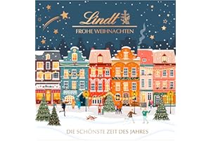 ‎LINDT Lindt Schokolade | Winterhäuser Geschenk Pralinés-Schachtel | 215g | 18 zartschmelzende LINDOR Kugeln und weitere Köstlichkeiten einzeln verpackt | edles Schokoladen-Geschenk zu Weihnachten