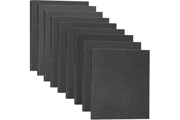STEBRUAM Papier de Verre,120/180/240/320/400/600/800/1000/2000 Grain Utilisé pour polir le métal le bois les voiture,18pcs Poncer 230x280 mm