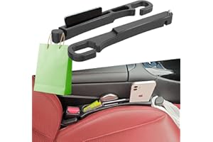 Bigger Solutions Universal Car Seat Gap Filler with Organizer Hook & Emergency Glass Breaker Prevent Small Items & Tools from Falling Ultimate Seat Side Gap Stopper for All Vehicles, Trucks & SUVs