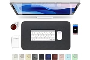 ‎GOMIN GOMIN Schreibtischunterlage 60x35cm - PU Leder Mauspad Wasserfest & Rutschfest - Laptop Tischunterlage Groß - Leicht zu reinigende Schreibunterlage - Mousepad XXL für Büro und Home-Office - Schwarz