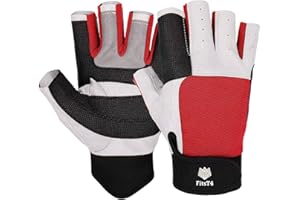 FitsT4 Sports Gants de Voile 3/4 Doigts et Grip Parfaits pour la Voile, Le Yachting, la pagaie, Le Kayak, la pêche, Les Sports Nautiques pour Homme et Femme