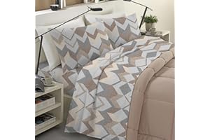 BANZAII TEXTILE INNOVATOR ONLINE Banzaii Completo Lenzuola Singolo Invernale in Flanella Felpate 100% Cotone Anti-Pilling 1 Piazza Atena Beige