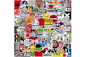 WDOERA Rock Band Stickers Heavy Metal Laptop Decals(100pcs) Vinyl Band Stickers for Adults, Rock Stickers and Decals, Guitar Stickers, Rock Music Stickers, Heavy Metal Gifts for Men