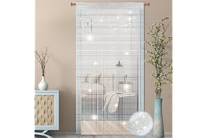 Farerkass 2 pezzi Tenda Antimosche per Porta Esterna, 95 x 200 cm Tenda a Fili, Fili Glitterata, Tende Antimosche per Soggiorno, Camera da Letto, Feste e Eventi, Matrimoni, Caffè(Bianco)