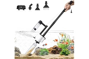 AQQA Aquarium Sauger, 8 in 1 Upgrade Mulmsauger Aquarium Elektrisch, 30W Elektrische Mulmsauger für Wasserwechsel, Sandwaschen, Filterung und Wasserumwälzung