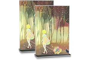 woshilaoDS 2 PiezasSoporte de Sobremesa de Acrílico, A5 Soporte para Letreros, Soporte de Menú para Carteles, Soportes Expositor de Sobremesa Acrílico Transparente