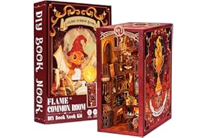 Fsolis DIY Book Nook,Kit Casa de Muñecas en Miniatura con Luces LED y Placa Protectora Contra el Polvo,Booknook 3D Madera,Regalos para Niños y Niñas