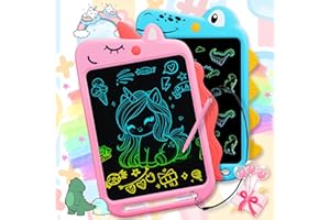 Sanfant LCD Schreibtafel Kinder 10 Zoll - Zaubertafel Kinder ab 1 2 3 4 5 6 7 8 9 Jahre - Baby Kinderspielzeug- Outdoor & Cars Spielzeug, Jungen & Mädchen Geburtstag,2 Stück, Rosa+Blau