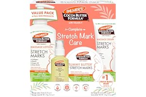 Palmer's Cocoa Butter Formula Pregnancy Skin Care Kit for Stretch Marks and Scars, Dermatologist Approved, Gift for Mom to Be, 4 Piece Full Size Set