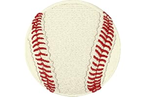 EXPRESS-STICKEREI Baseball Patches Iron on Baseball Sticker for All Fabrics | Appliques for Kids Baseball Accessories Baseballs sew on Patch Baseball Stuff | 75x75mm